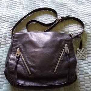 Joel Hawkens Black Genuine Leather Handbag